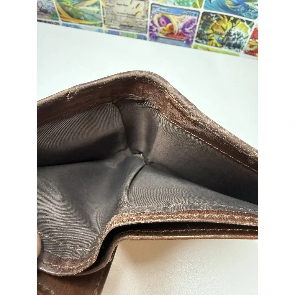 Bullcaptain Genuine Leather Trifold Wallet Brown RFID Style‎ 3.5x4.5